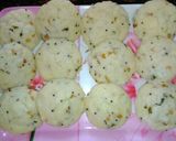 A picture of step 4 of IDLI SAMBHAR with coconut chutney.