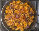 A picture of step 3 of Eggplant curry/ Vangi Bhaaji/ Brinjal curry.