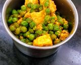 A picture of step 2 of Peas Paneer in my style.