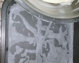 A picture of step 6 of Flag cake without oven.