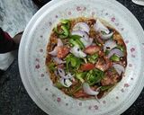 A picture of step 2 of Chapatti pizza.