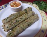 A picture of step 4 of Methi paratha /flatbread.