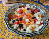 Une image de l'étape 12 de Salade multicolore à la pastèque et melon d'Espagne.