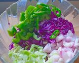 A picture of step 1 of Purple cabbage and Millet flour pancake.