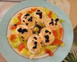 Foto del paso 4 de la receta: Huevos rellenos de salmón y palito de mar en un plis plas