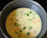 A picture of step 3 of Penne pasta in white sauce (with fresh cream and cheese).