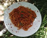 A picture of step 5 of Schezwan Chowmein.