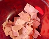 A picture of step 1 of Chicken salami starter.