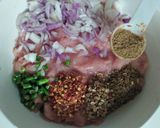 A picture of step 4 of Seekh kabab.