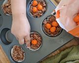 A picture of step 3 of Easter chocolate nests.