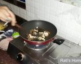 A picture of step 2 of Bengali sweet pulao.