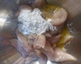 A picture of step 1 of Crispy seasame chicken stips.