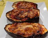 A picture of step 6 of Eggplant Boats in the Air Fryer.