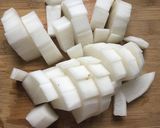 A picture of step 1 of Easy Pan-fried Daikon-mochi (White radish cake) with Oat Flour.
