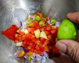 A picture of step 1 of Mango salsa.