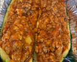 Foto del paso 4 de la receta: Calabacines rellenos de carne picada, gratinados en freidora de aire