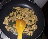A picture of step 2 of Singapore noodles/ rice sticks.