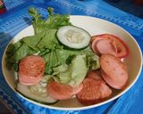 Foto langkah ke 4 dari resep Roti dari tepung almond (Karbohidrat rendah (low carb)) dengan isian salad telur.