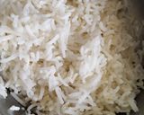 A picture of step 4 of Lemon Rice With Masala curd.