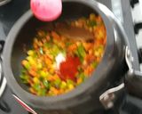 A picture of step 3 of Mix veg corn rice.