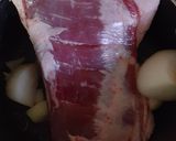 Foto del paso 1 de la receta: Pechito de cerdo a la barbacoa con papas cuña
