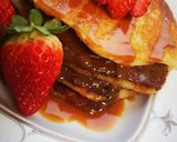 Pas rețetă Pancakes - clătite pufoase - cu nuttela și sirop de caramel 5 fotografie