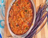 A picture of step 8 of Mogri and Eggplant Curry.