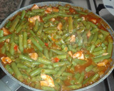 Foto del paso 3 de la receta: Judías verdes con fritada, pavo y gambas