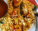 A picture of step 2 of Prawn Biryani.
