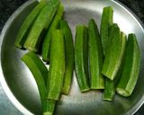A picture of step 1 of #tiffinbox# masala bharwa bhindi.