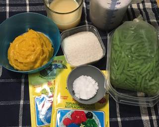 Puding Labu Tiga lapis(cendol/dawet, labu,pandan) - Step 1