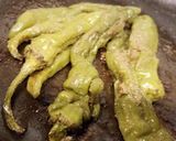 A picture of step 8 of Fried Mircha.