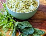 A picture of step 1 of Pudina Rice.