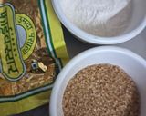 A picture of step 1 of Kuttu atta Halwa.