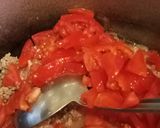 A picture of step 2 of Qeema aloo.
