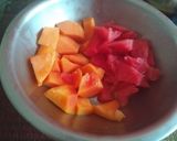 A picture of step 1 of Watermelon papaya smoothie.