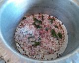 A picture of step 14 of Puri, batata rassa, Masalebhat, shrikhand & Koshimbir.