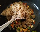 A picture of step 5 of Schezwan fried quinoa.