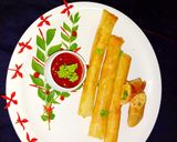 A picture of step 9 of Veg cheese paneer cigar.