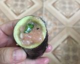 Hình bước làm 2 của món Cà tím, dưa chuột nhồi thịt