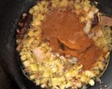 A picture of step 3 of Chingri Pui Metuli (Malabar Spinach Seeds Curry with Prawns).