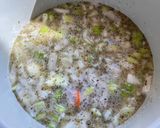 A picture of step 3 of Instant Pot Chicken Macaroni Sopas.