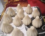 A picture of step 4 of Stuffed gulkand and coconut jaggery rava modak.