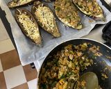 Foto del paso 4 de la receta: Berenjenas rellenas de lo que tengas por casa👩🏼‍🍳