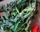 A picture of step 1 of Curry leaves chutney.