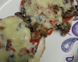 A picture of step 12 of Bagel Alfredo Sauce Pizza.