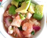 Foto del paso 7 de la receta: Ceviche de camarón con merluza de pescado y palmitos de cangrejo