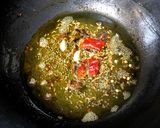 A picture of step 3 of Gongura Prawns (Andhra style Prawns Curry cooked with tangy Sorrel Leaves).
