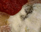 A picture of step 2 of Stuffed Chicken parmesan meatloaf.