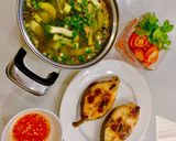 Hình bước làm 3 của món Cá bóp chiên, canh bầu tôm